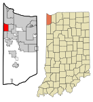 Lake County Indiana Incorporated and Unincorporated areas Munster Highlighted